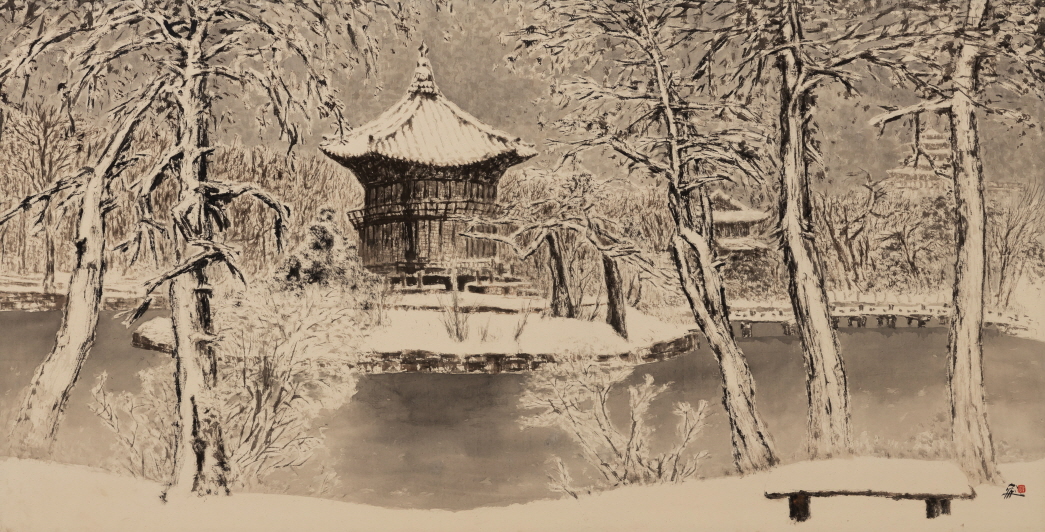 Snowy Landscape of Hyangwon Pavilion  main image